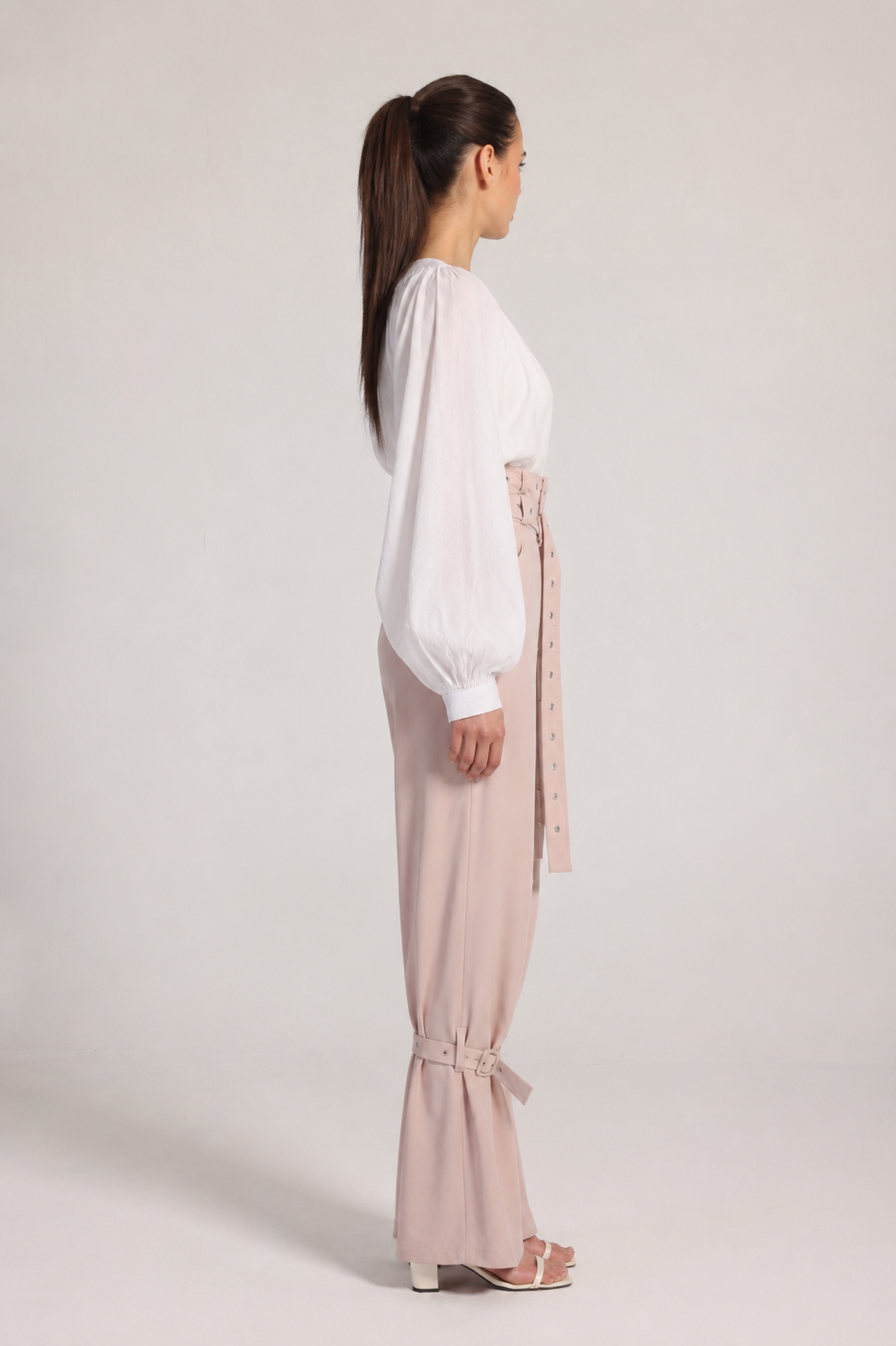 BELL PANTS IN ROSY BEIGE