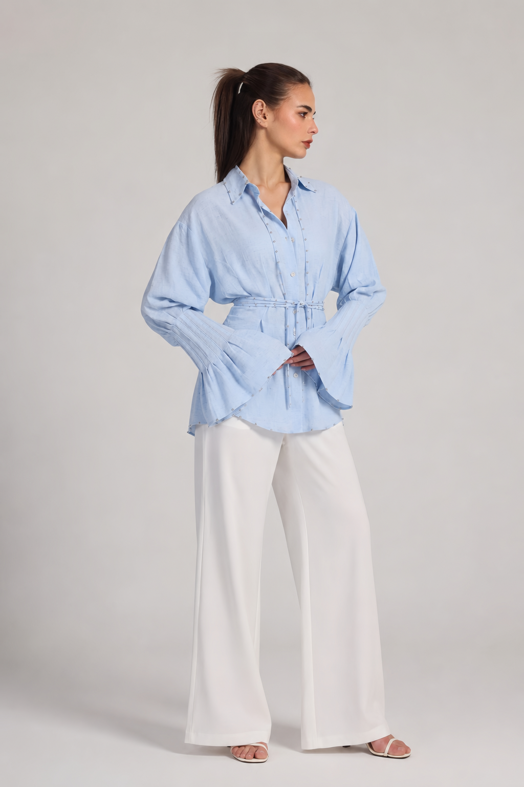 BLUE BELL LINEN  BLOUSE