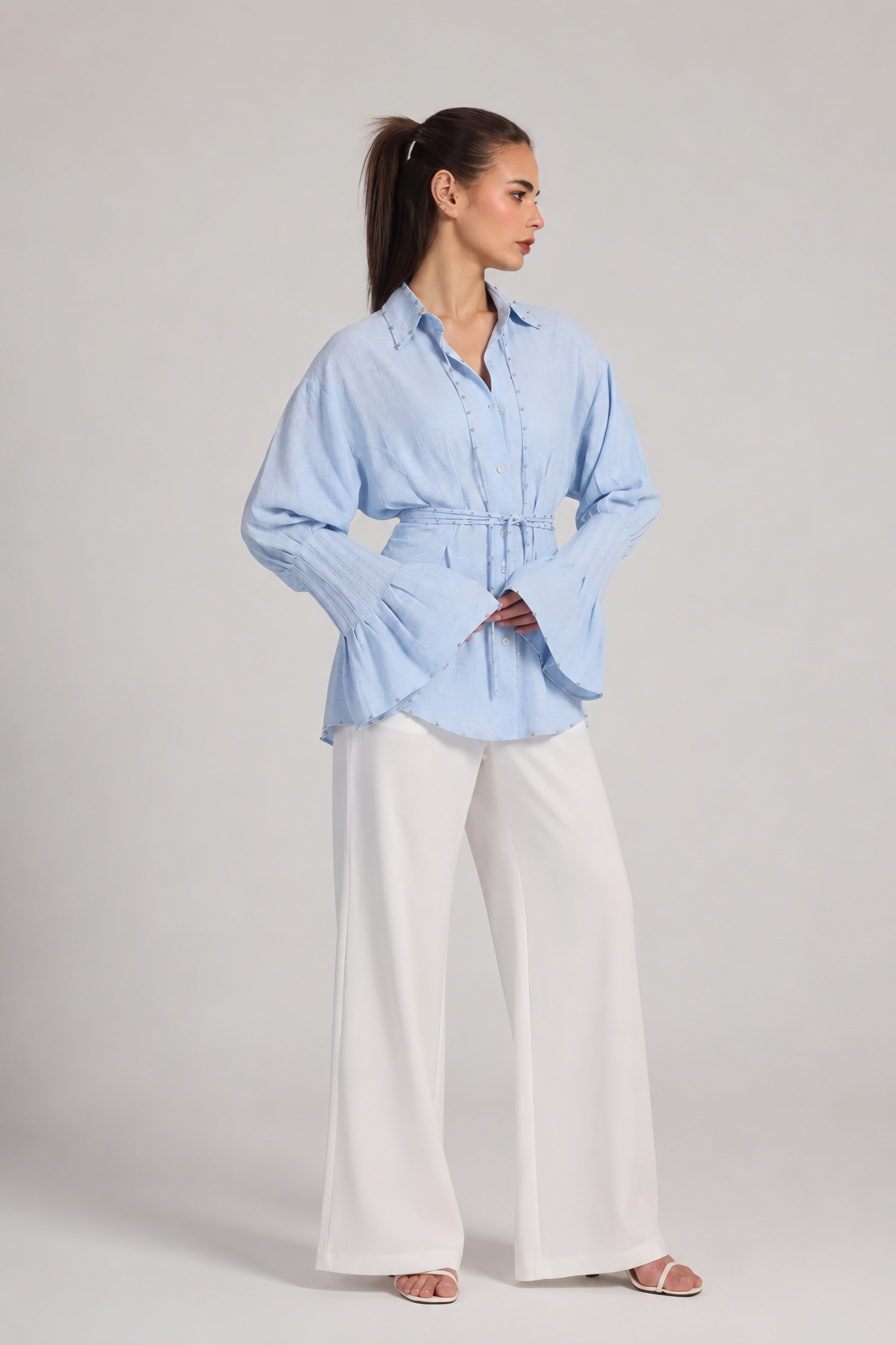BLUE BELL LINEN  BLOUSE
