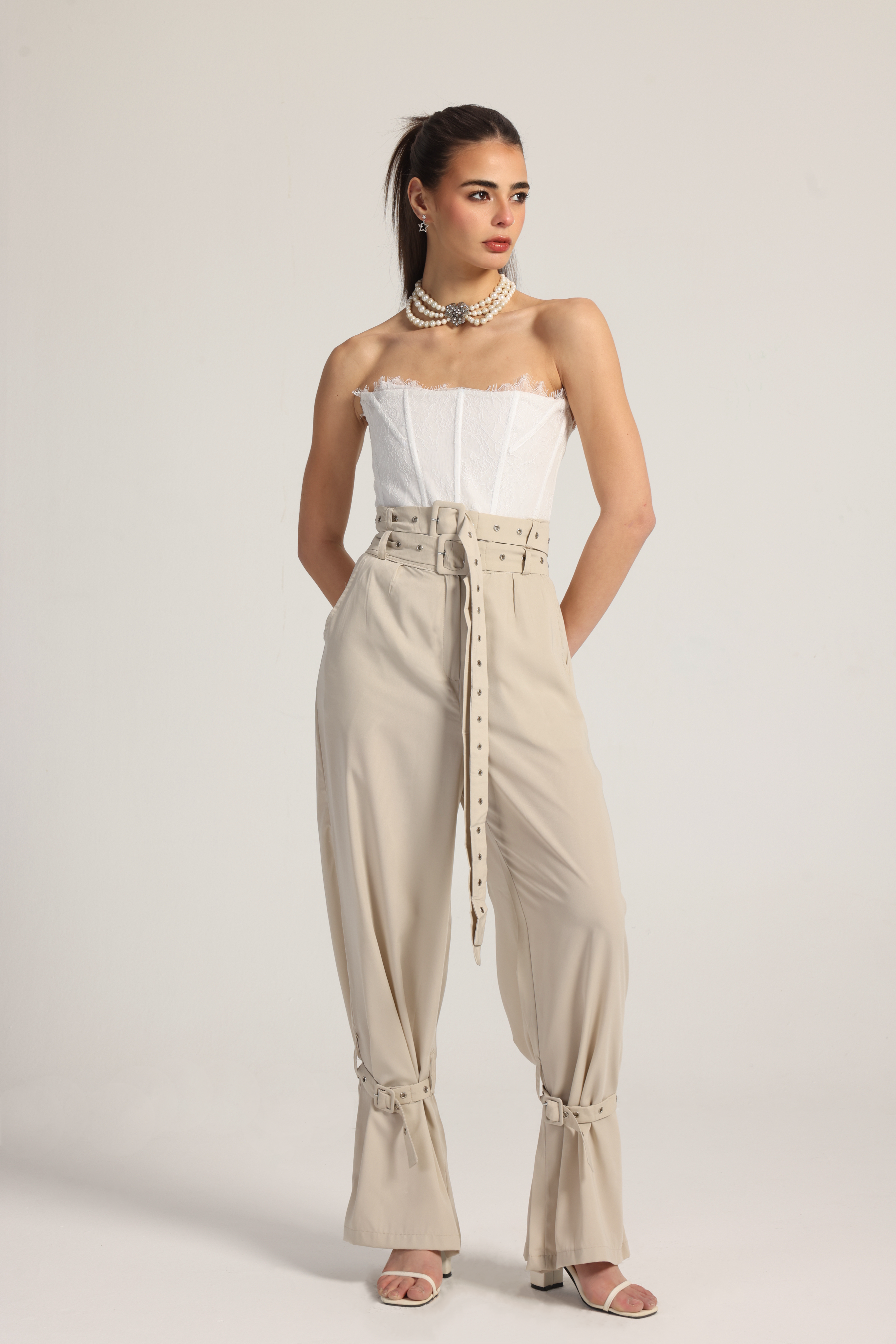 BELL PANTS IN SAND BEIGE