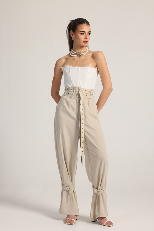 BELL PANTS IN SAND BEIGE