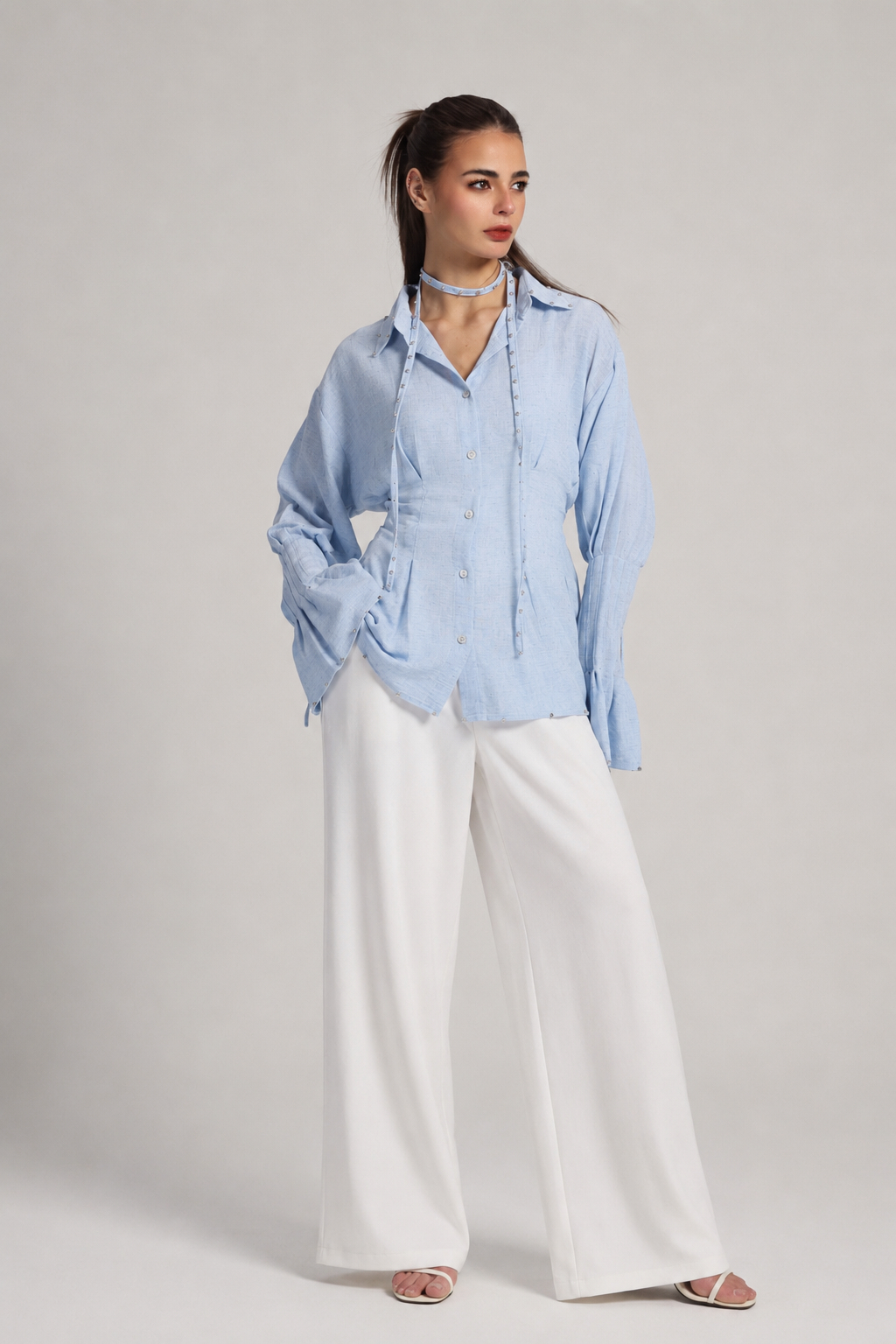 BLUE BELL LINEN  BLOUSE