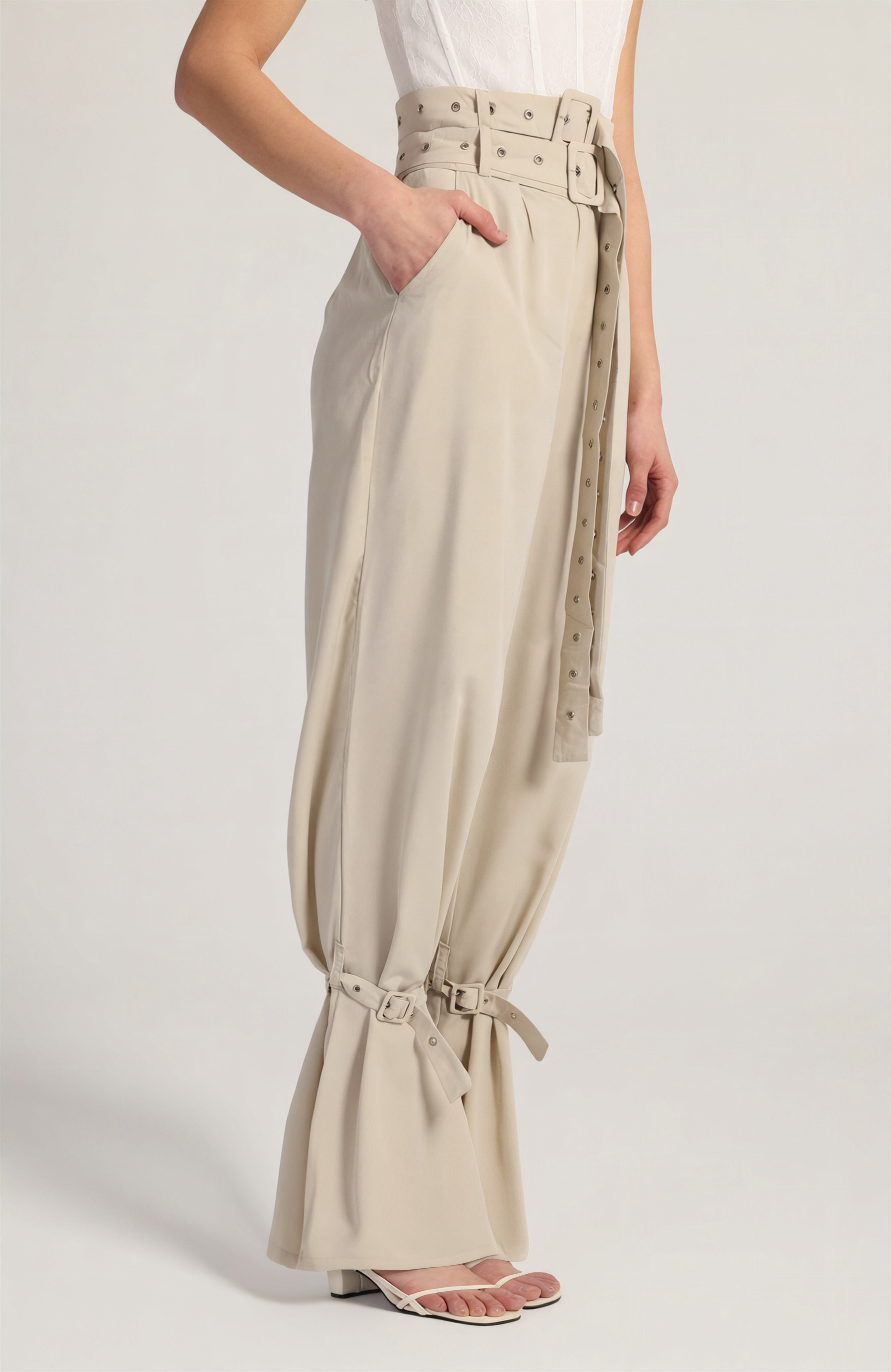 BELL PANTS IN SAND BEIGE