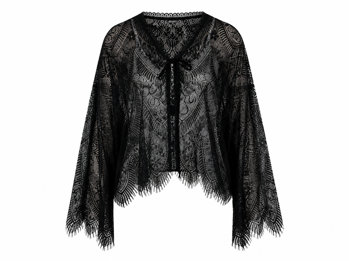 NOIR LACE CAPE SET