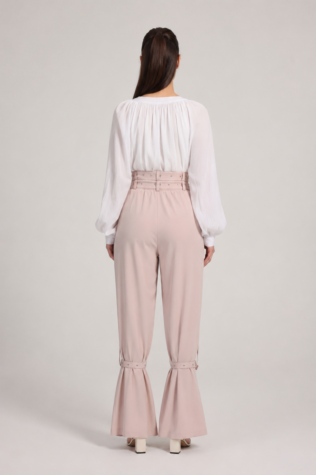 BELL PANTS IN ROSY BEIGE