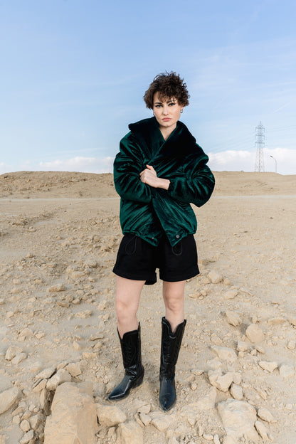 DARK GREEN VELVET JACKET