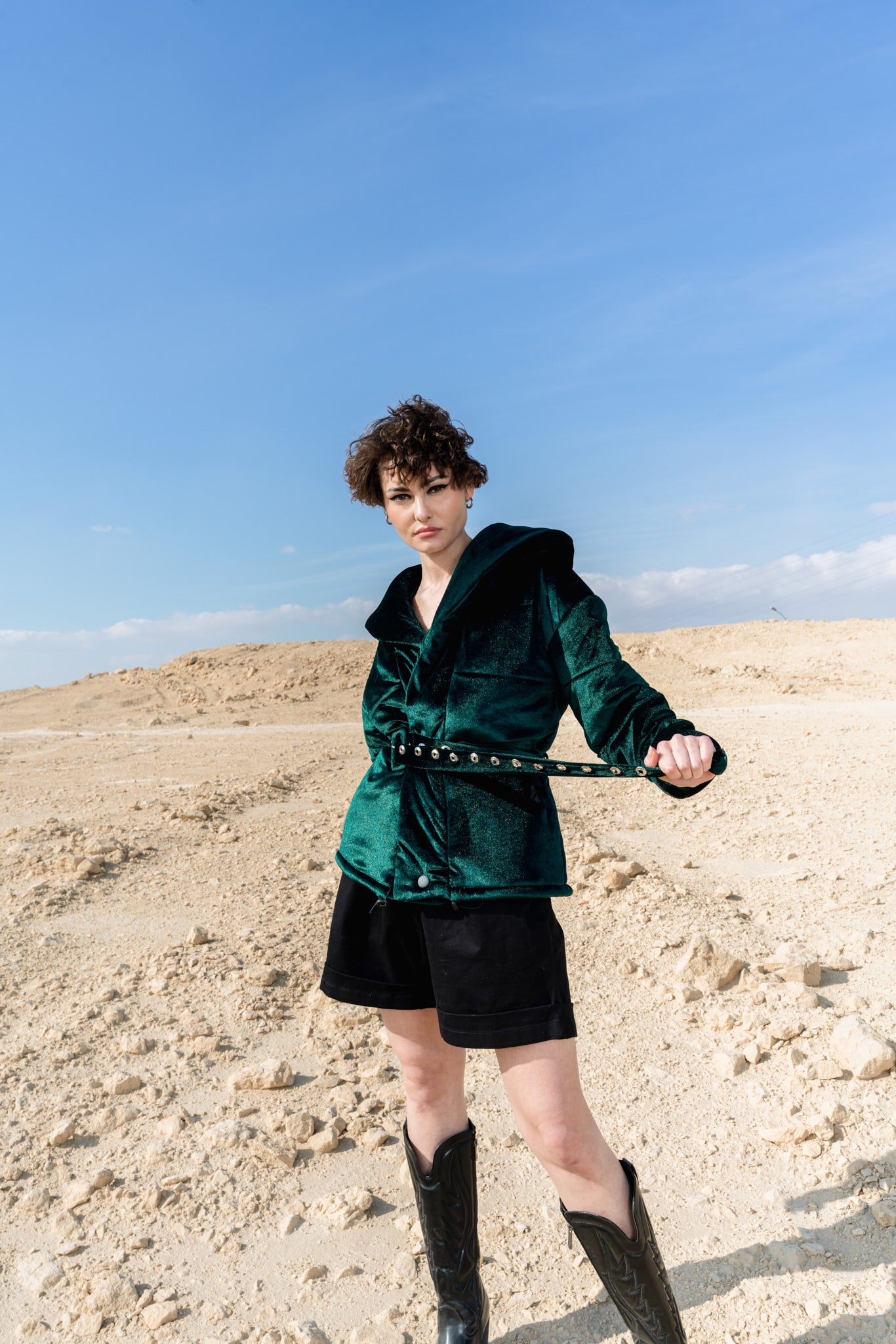 DARK GREEN VELVET JACKET