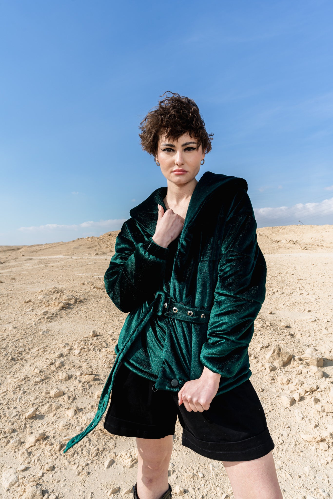 DARK GREEN VELVET JACKET