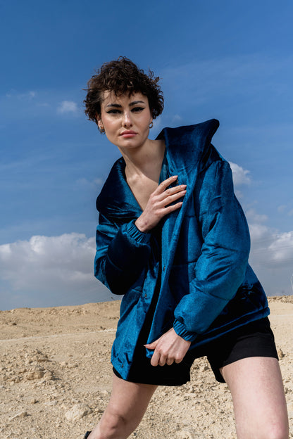 DARK BLUE VELVET JACKET