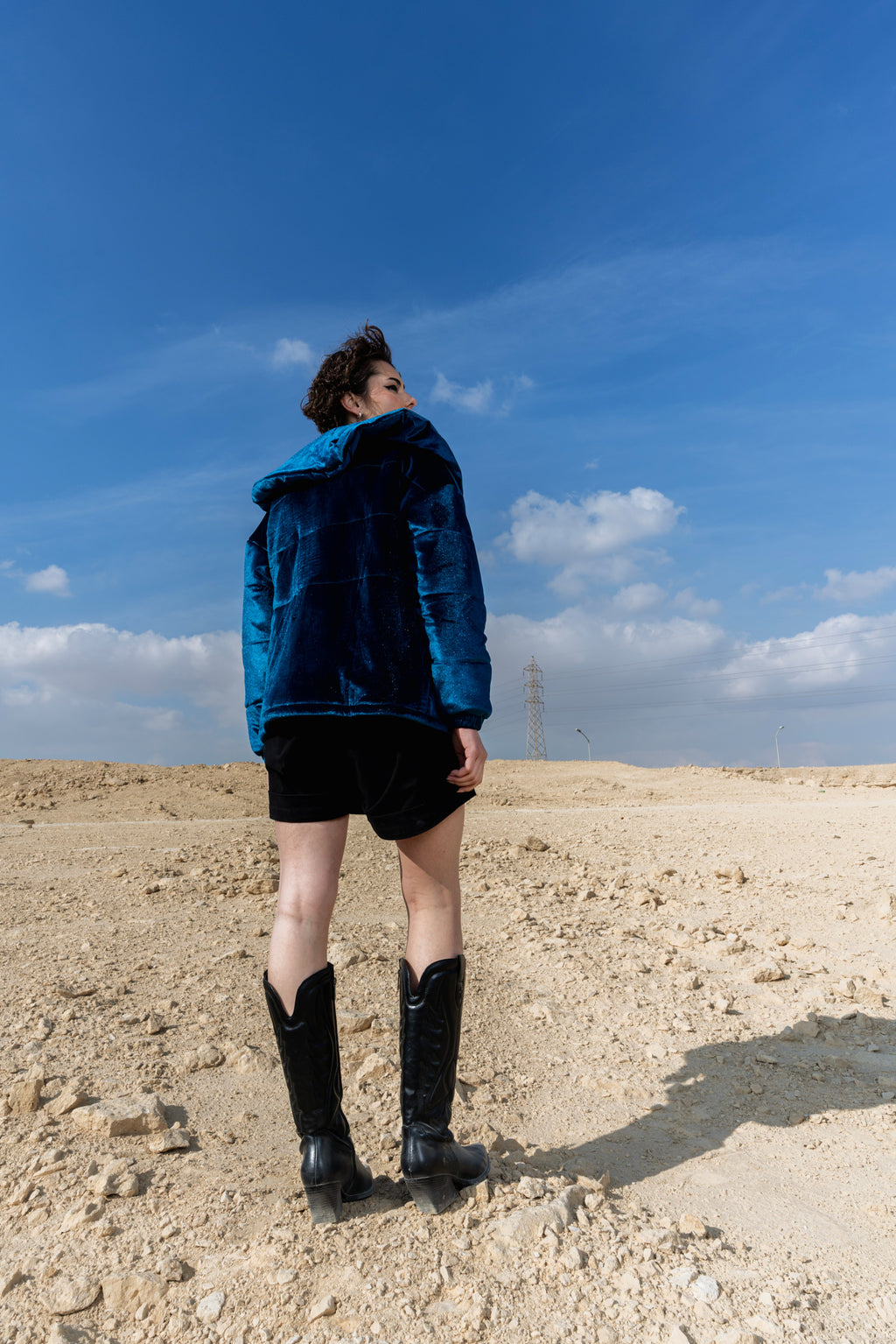 DARK BLUE VELVET JACKET