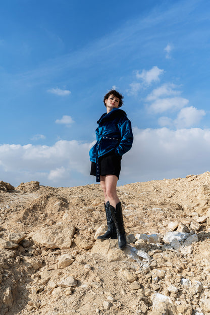 DARK BLUE VELVET JACKET