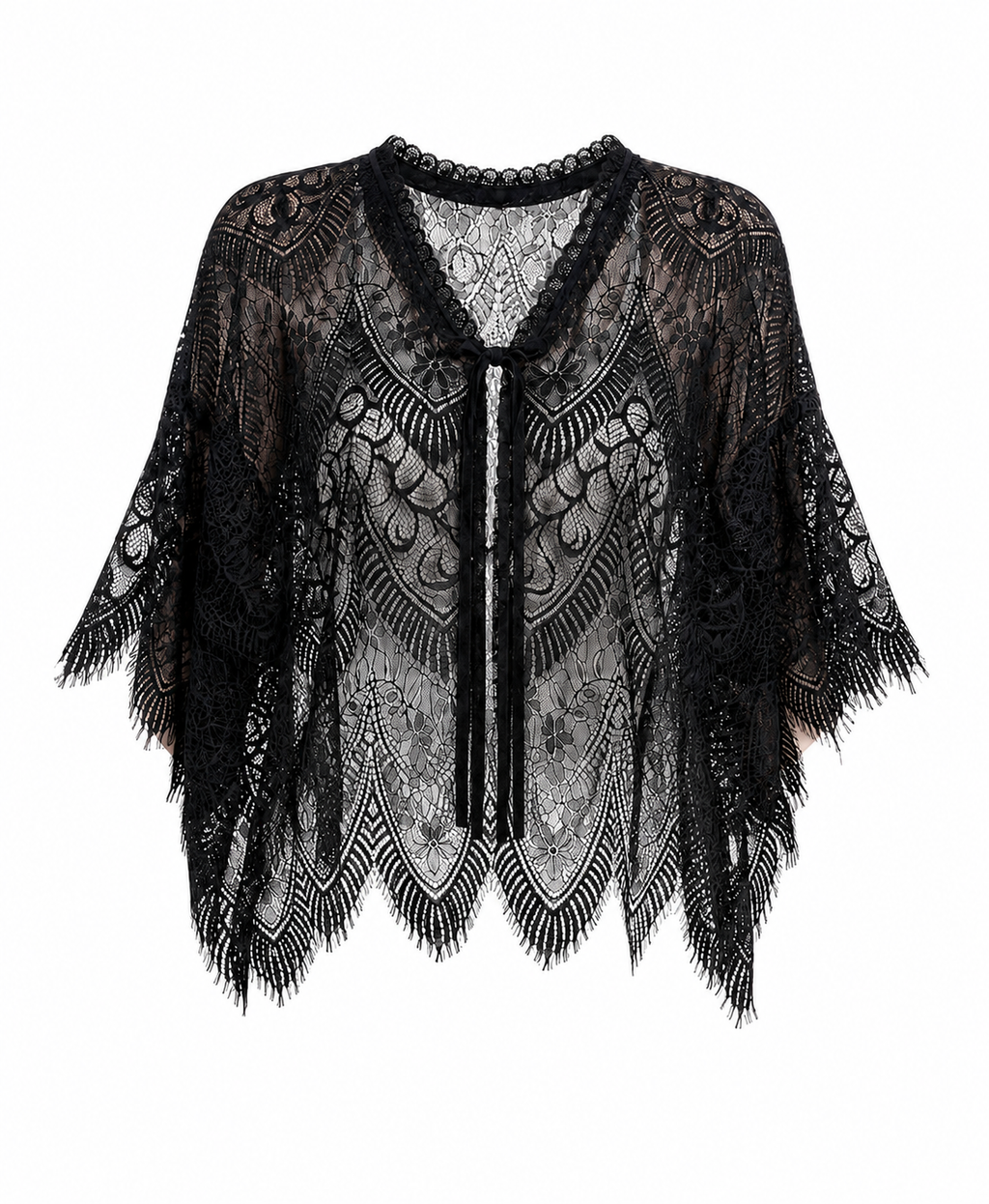 NOIR LACE CAPE SET