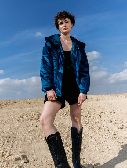 DARK BLUE VELVET JACKET