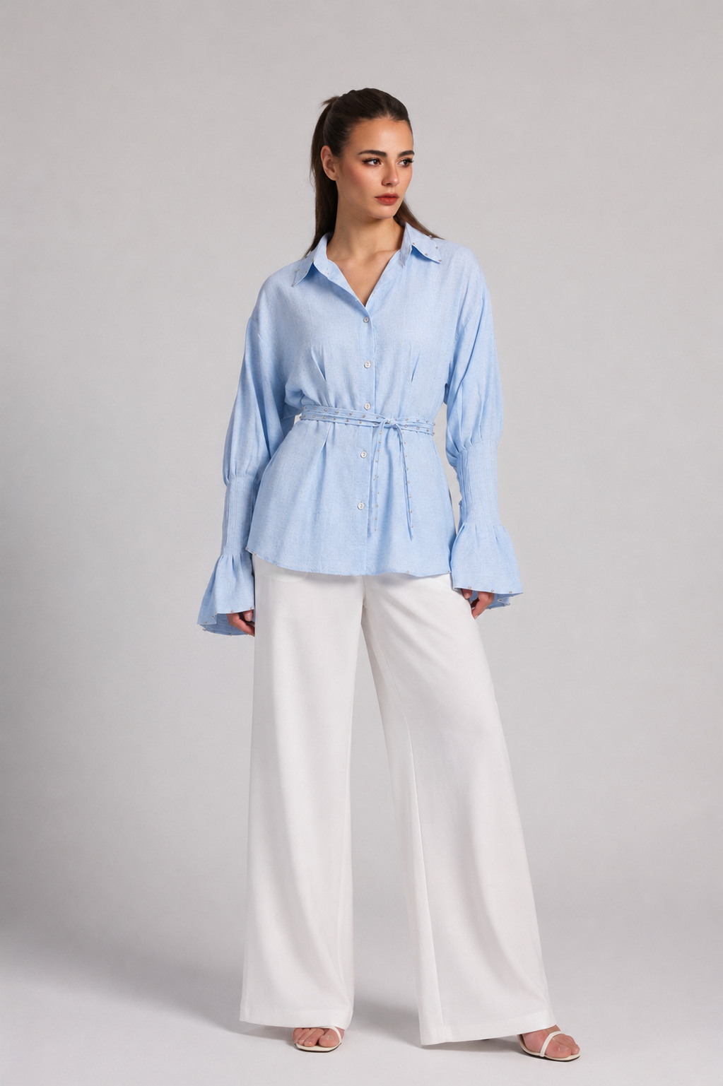 BLUE BELL LINEN  BLOUSE