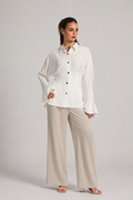 BELL COTTON  BLOUSE IN WHITE