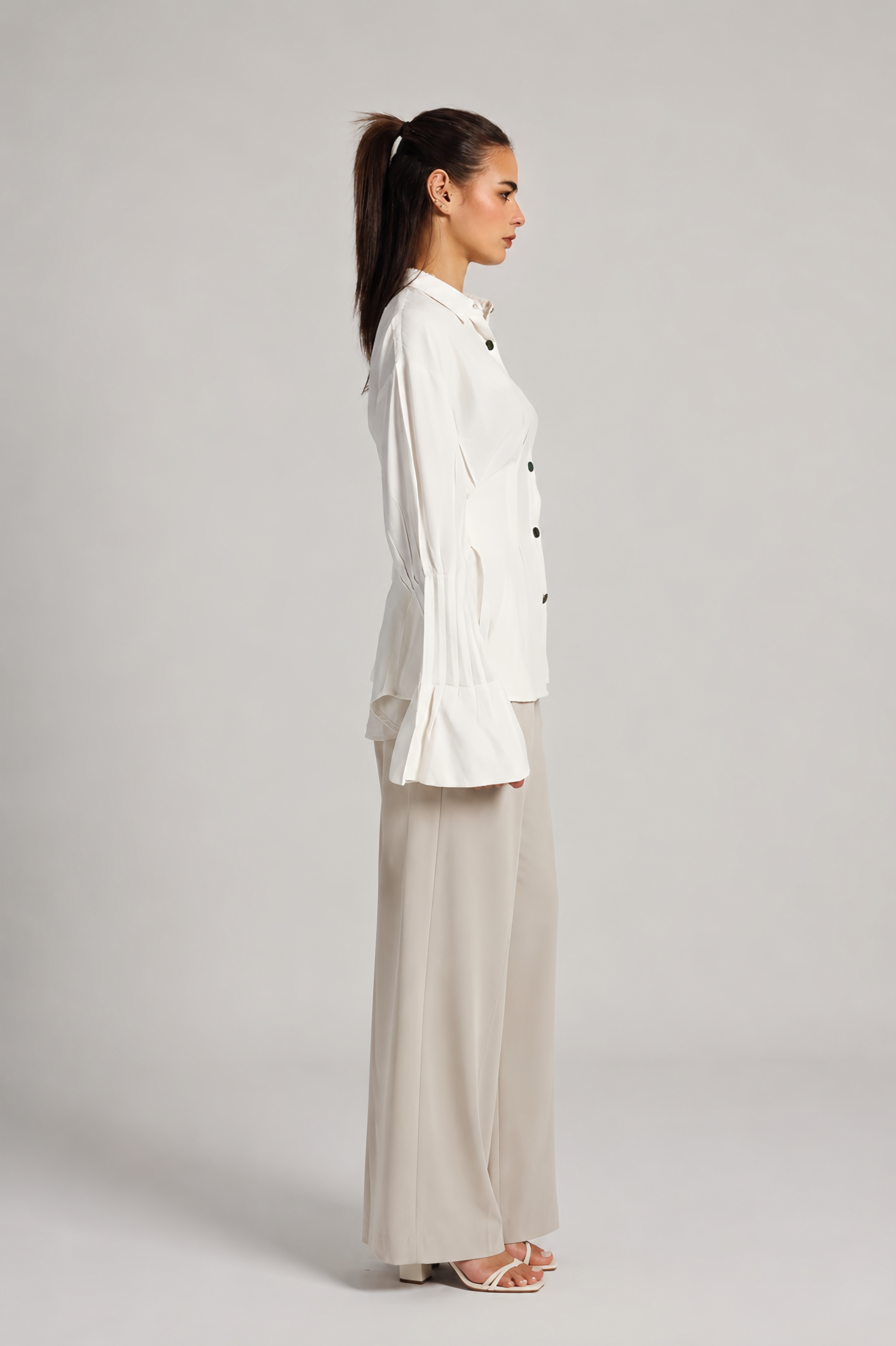 BELL COTTON  BLOUSE IN WHITE