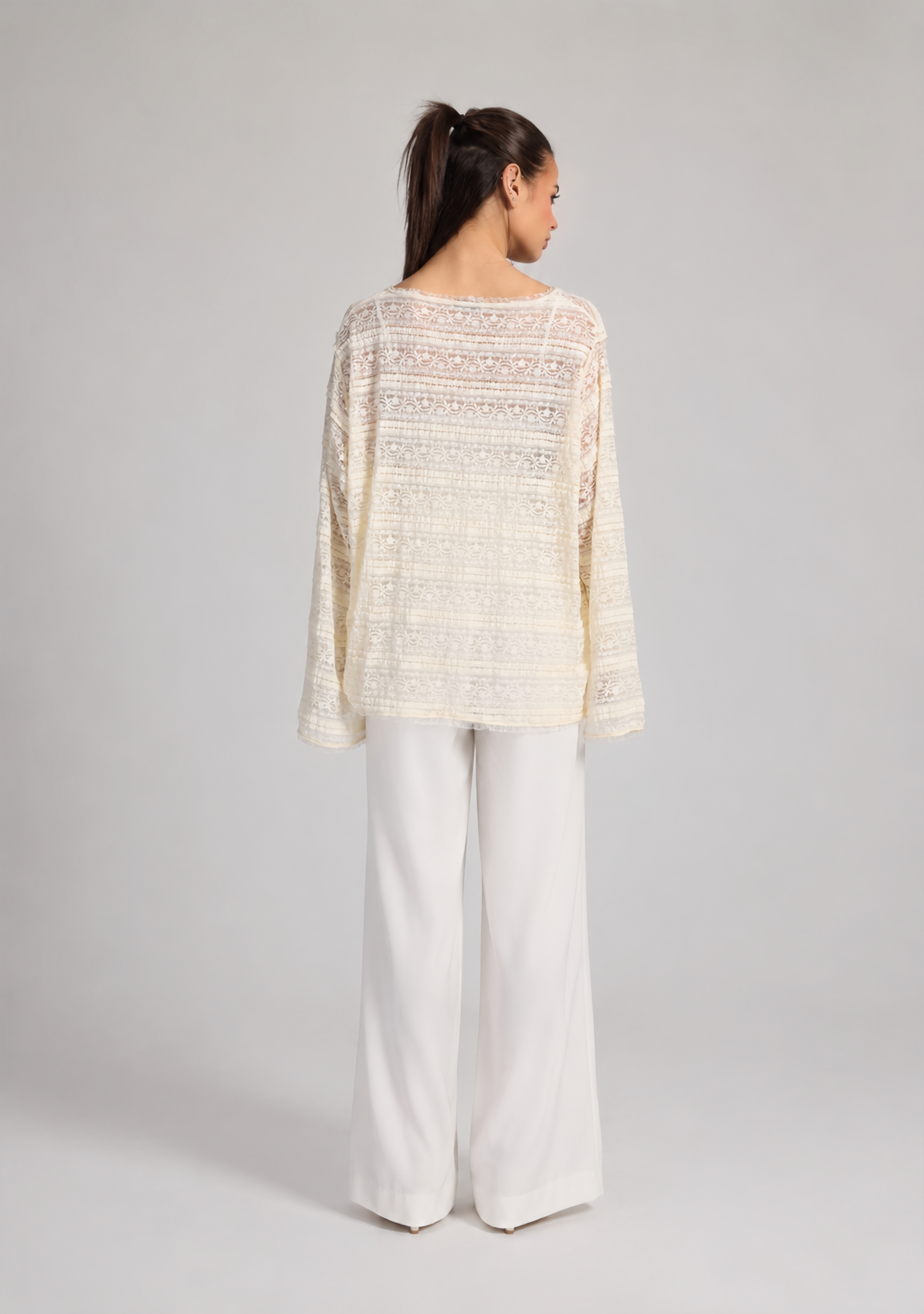 SOFT IVORY LACE BLOUSE