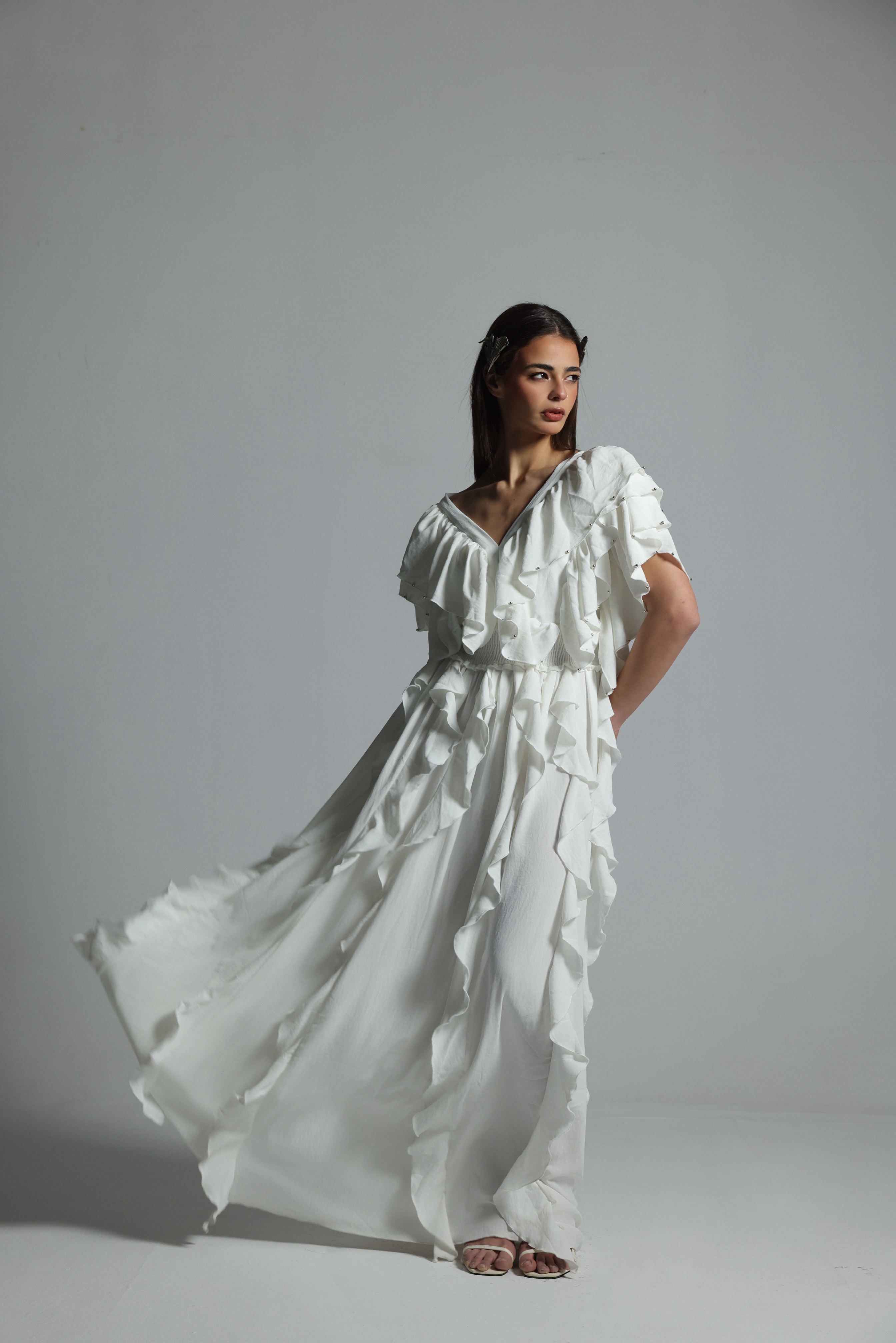 BUTTERFLY WHITE DRESS