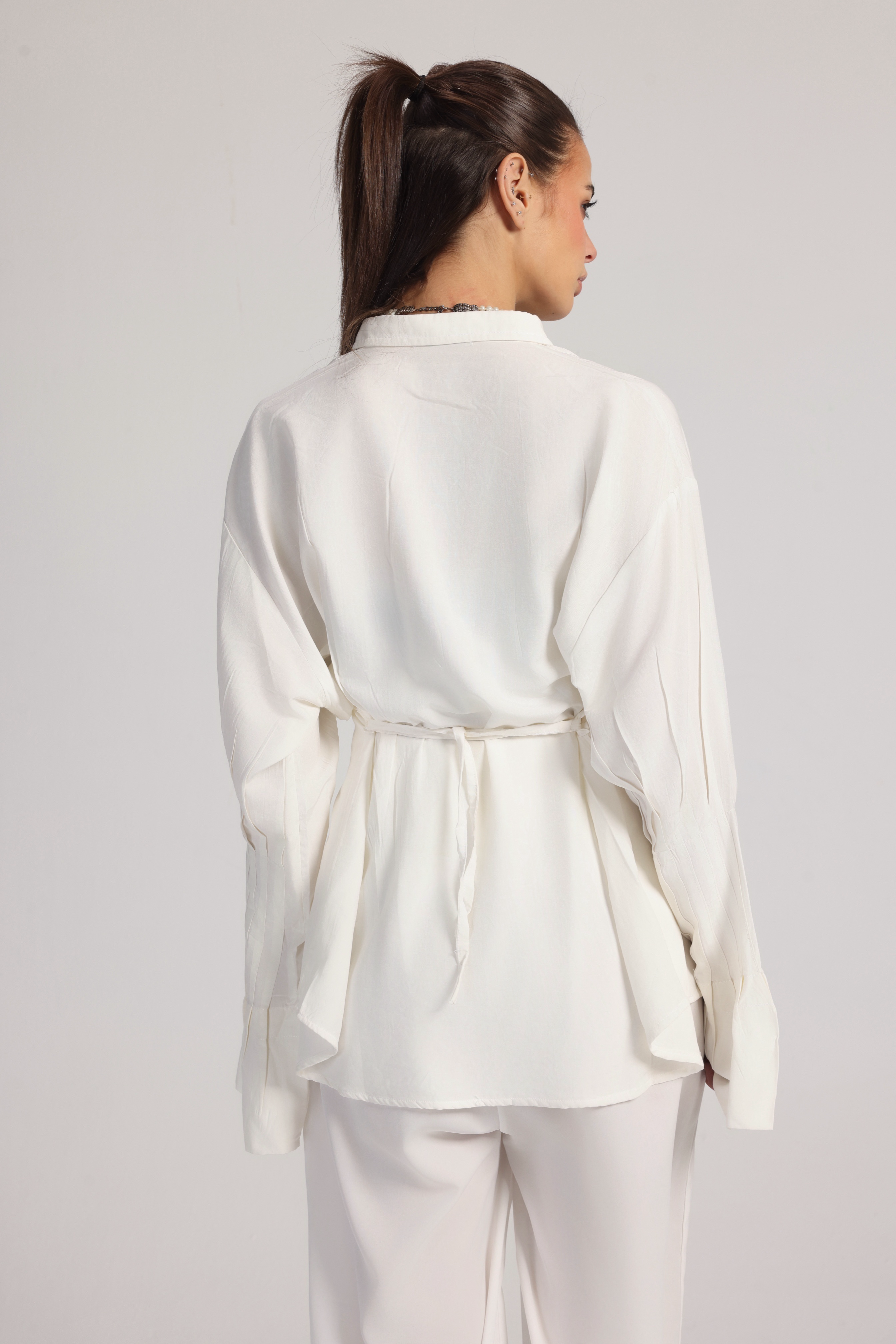 BELL LINEN  BLOUSE IN WHITE