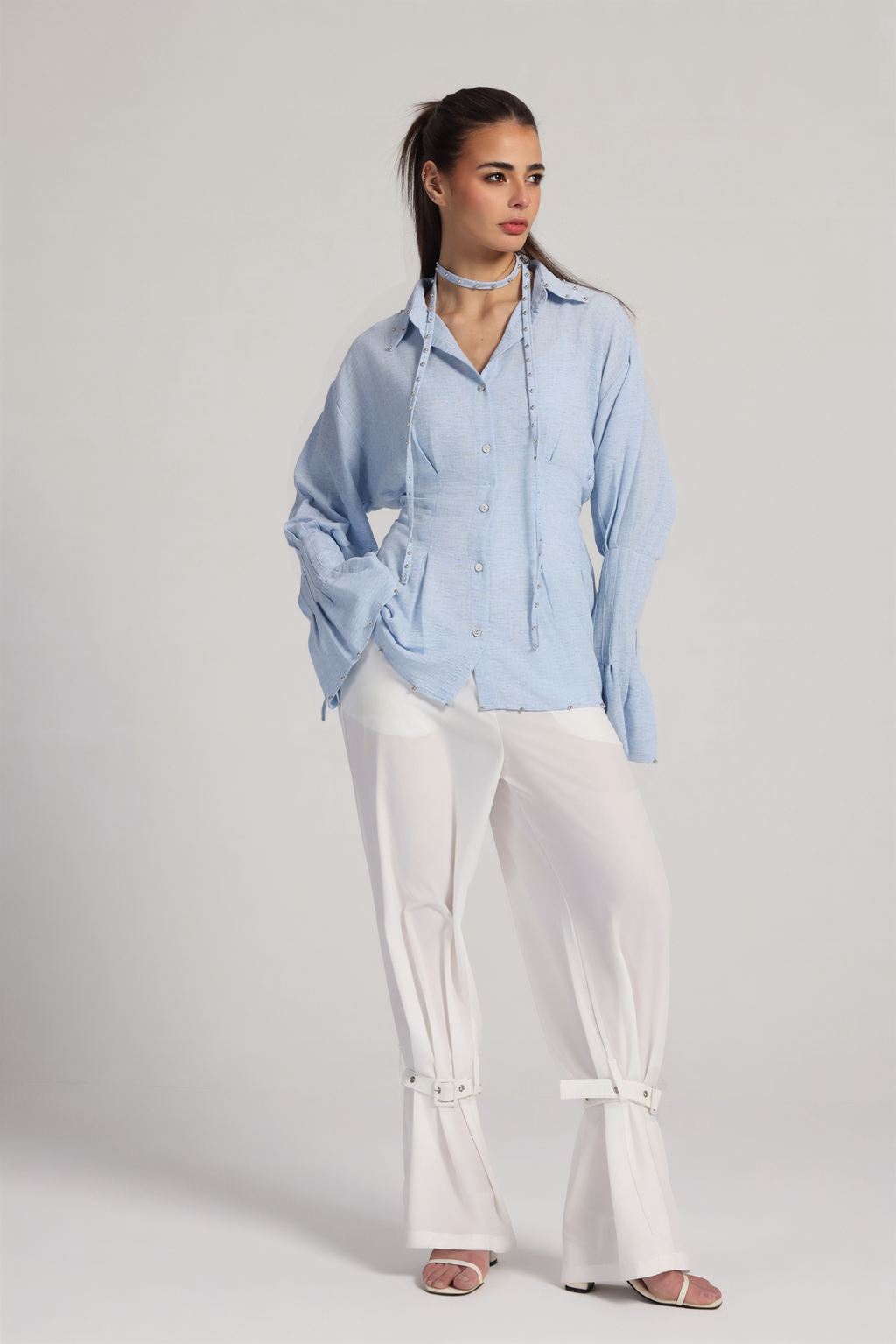 BLUE BELL LINEN  BLOUSE