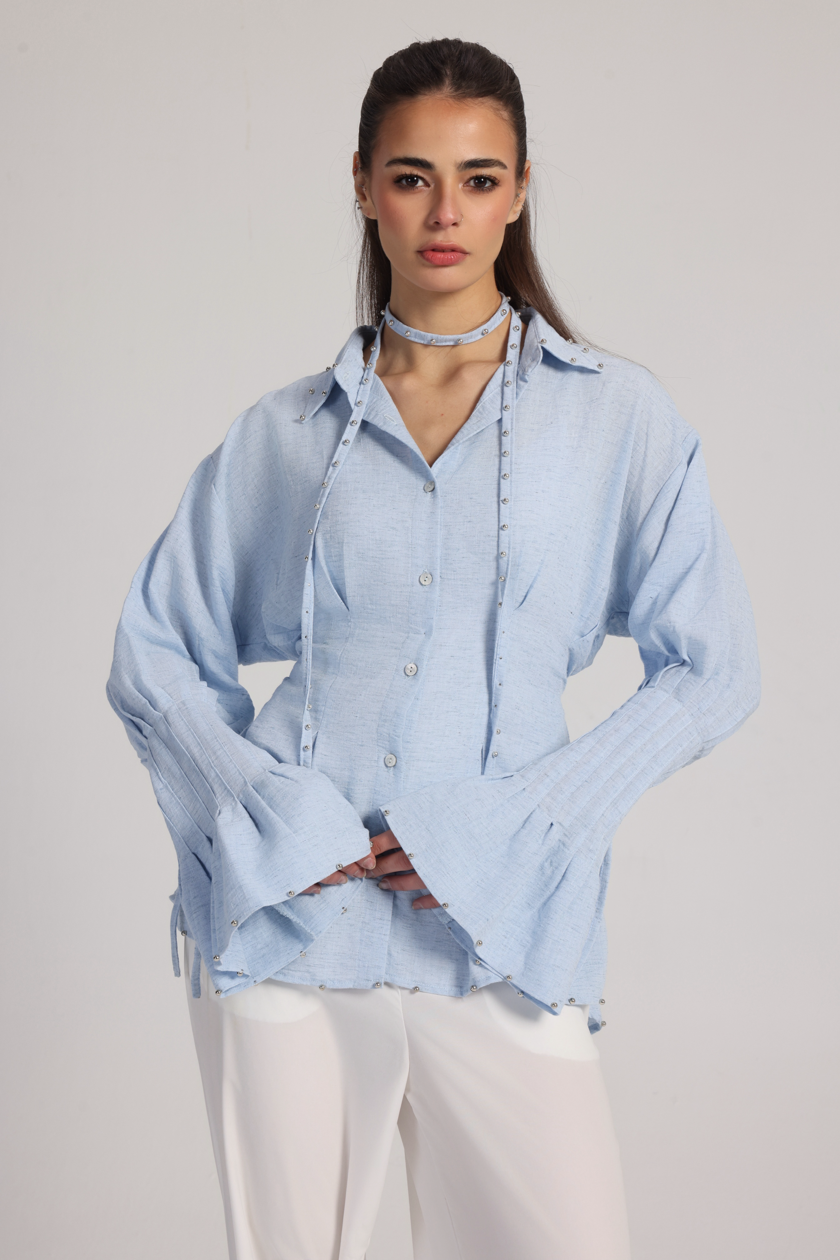 BLUE BELL LINEN  BLOUSE