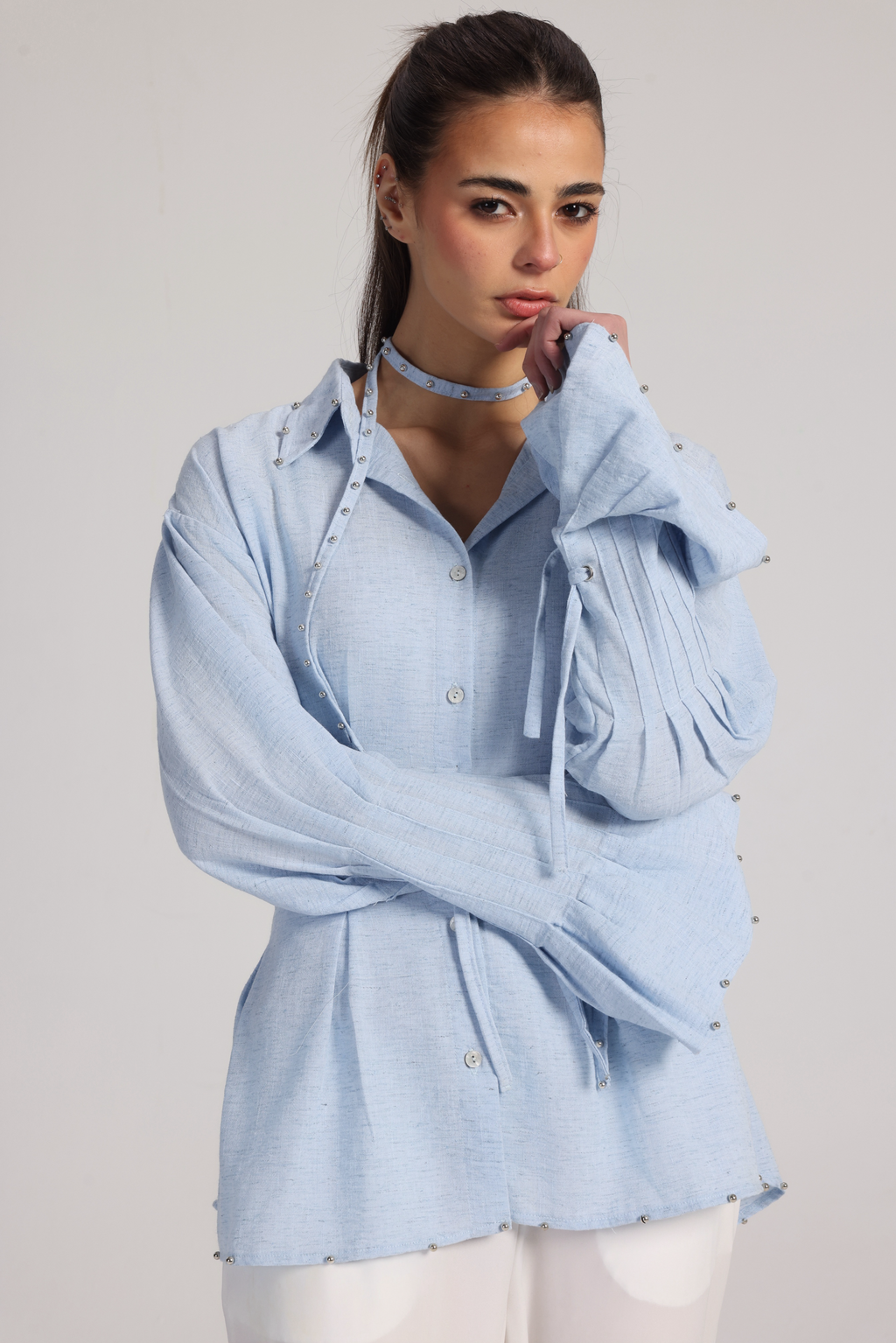 BLUE BELL LINEN  BLOUSE