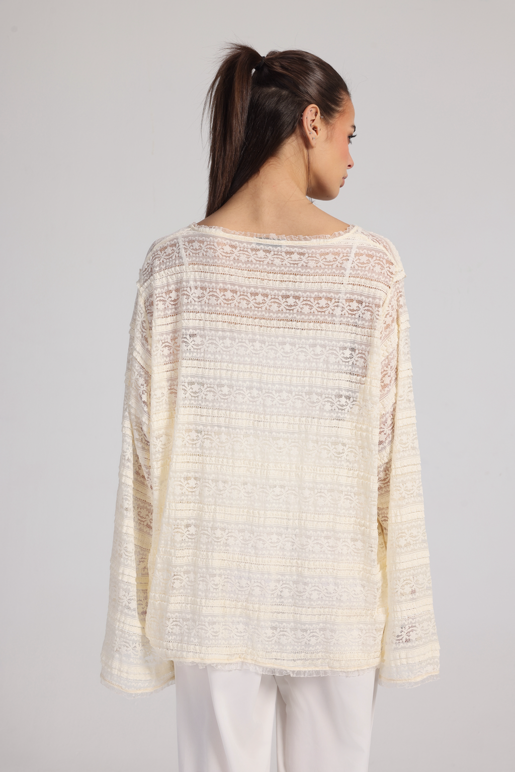 SOFT IVORY LACE BLOUSE
