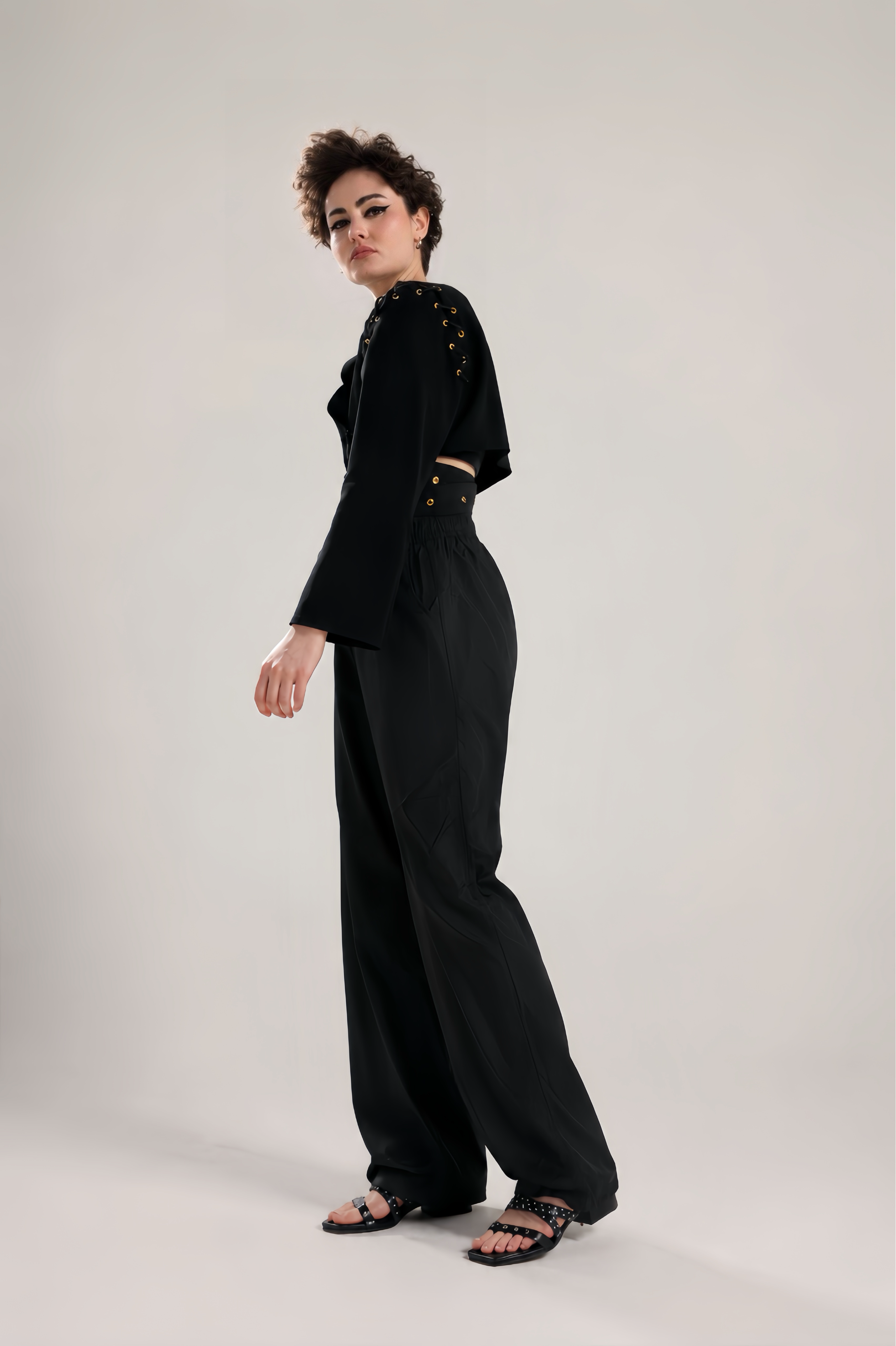 RAIN BELL PANTS IN BLACK
