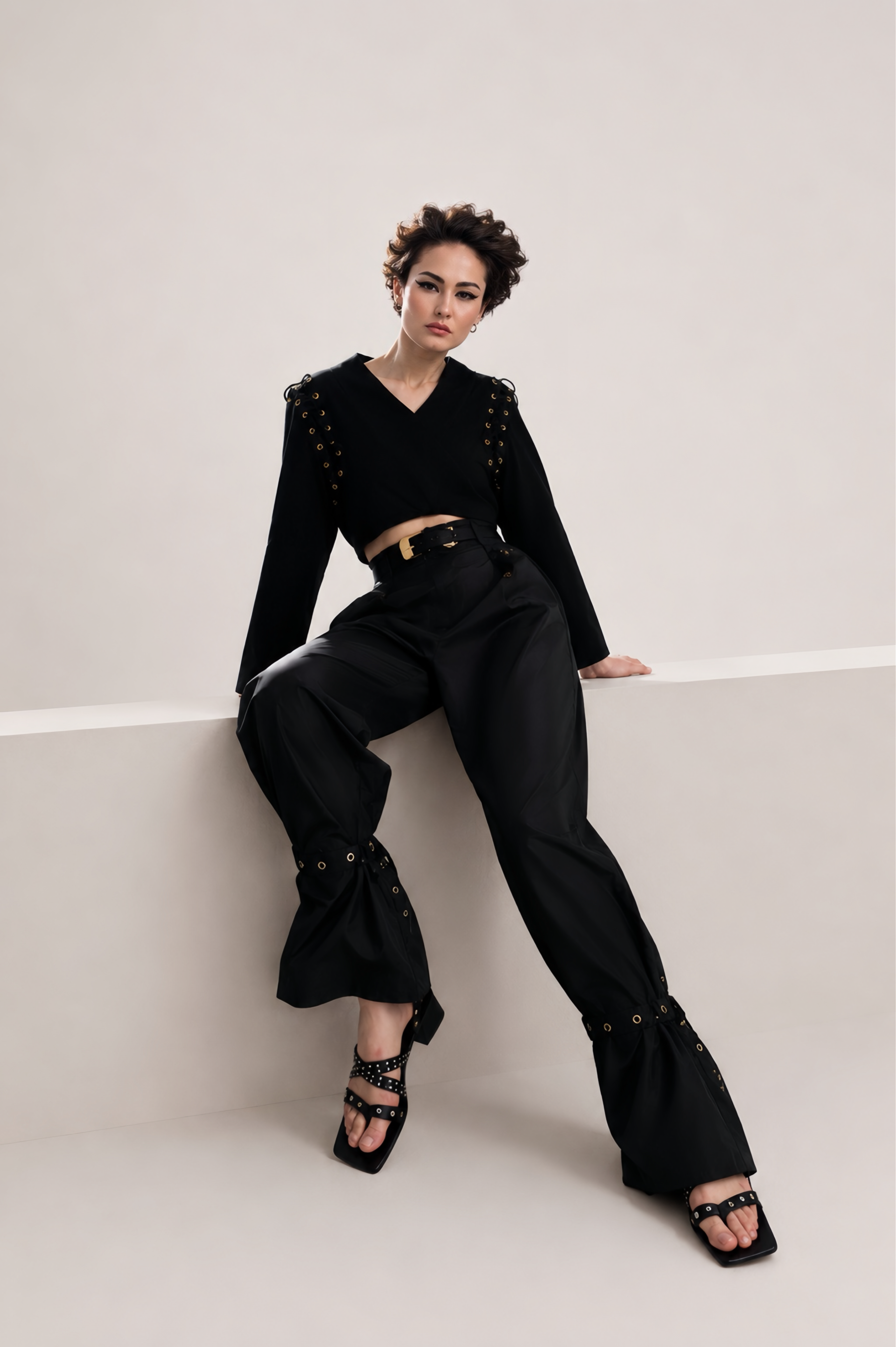 RAIN BELL PANTS IN BLACK