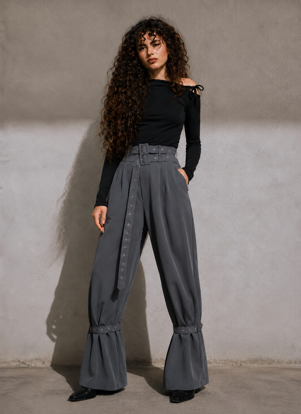 BELL PANTS IN GREY