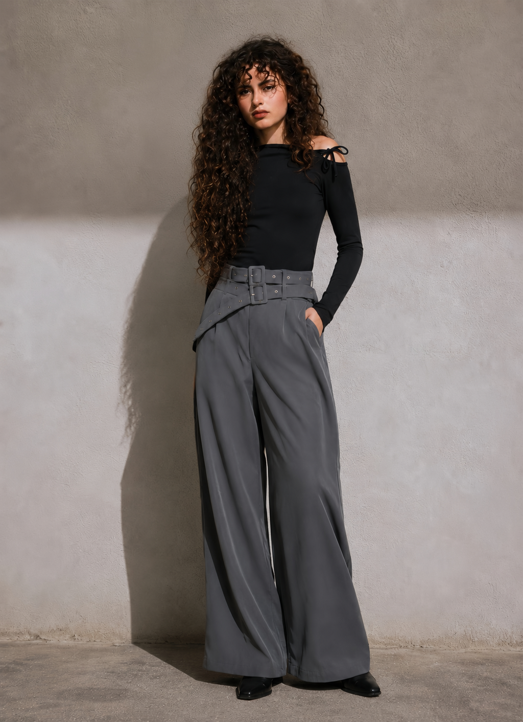 BELL PANTS IN GREY