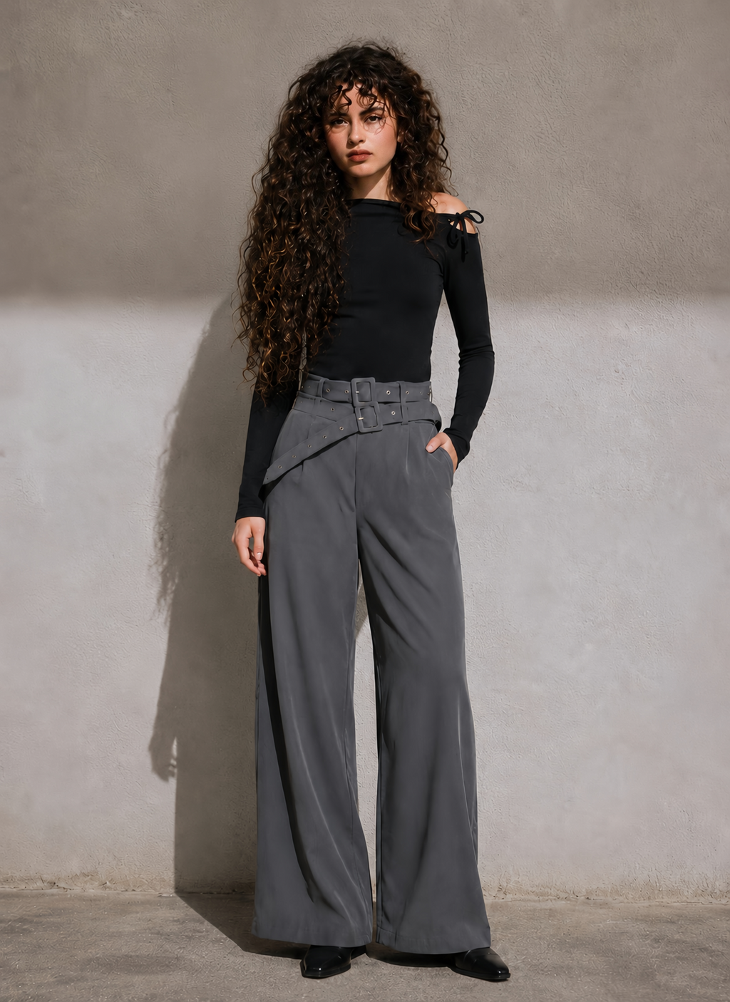 BELL PANTS IN GREY