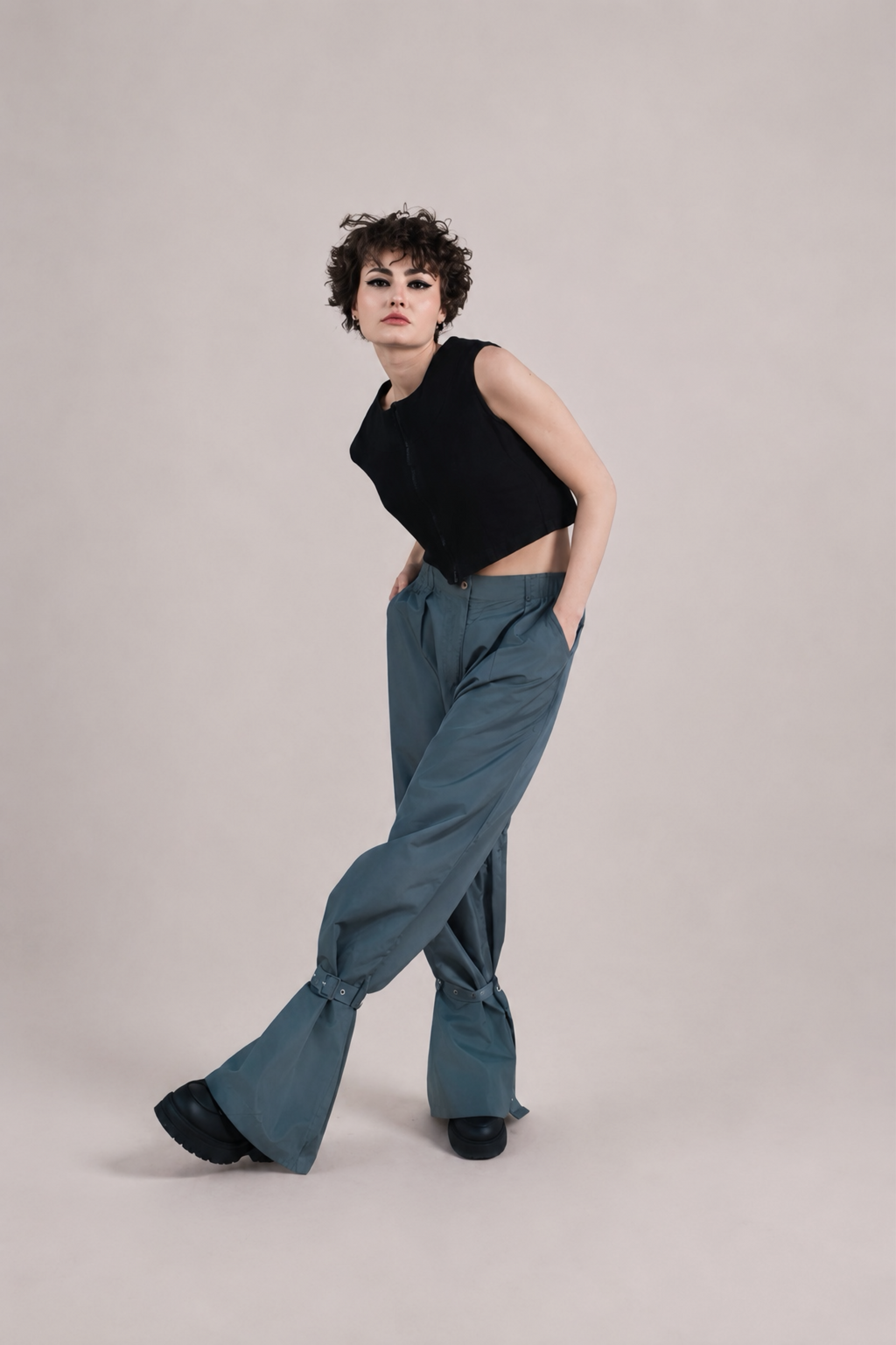 RAIN BELL PANTS IN DARK GREY