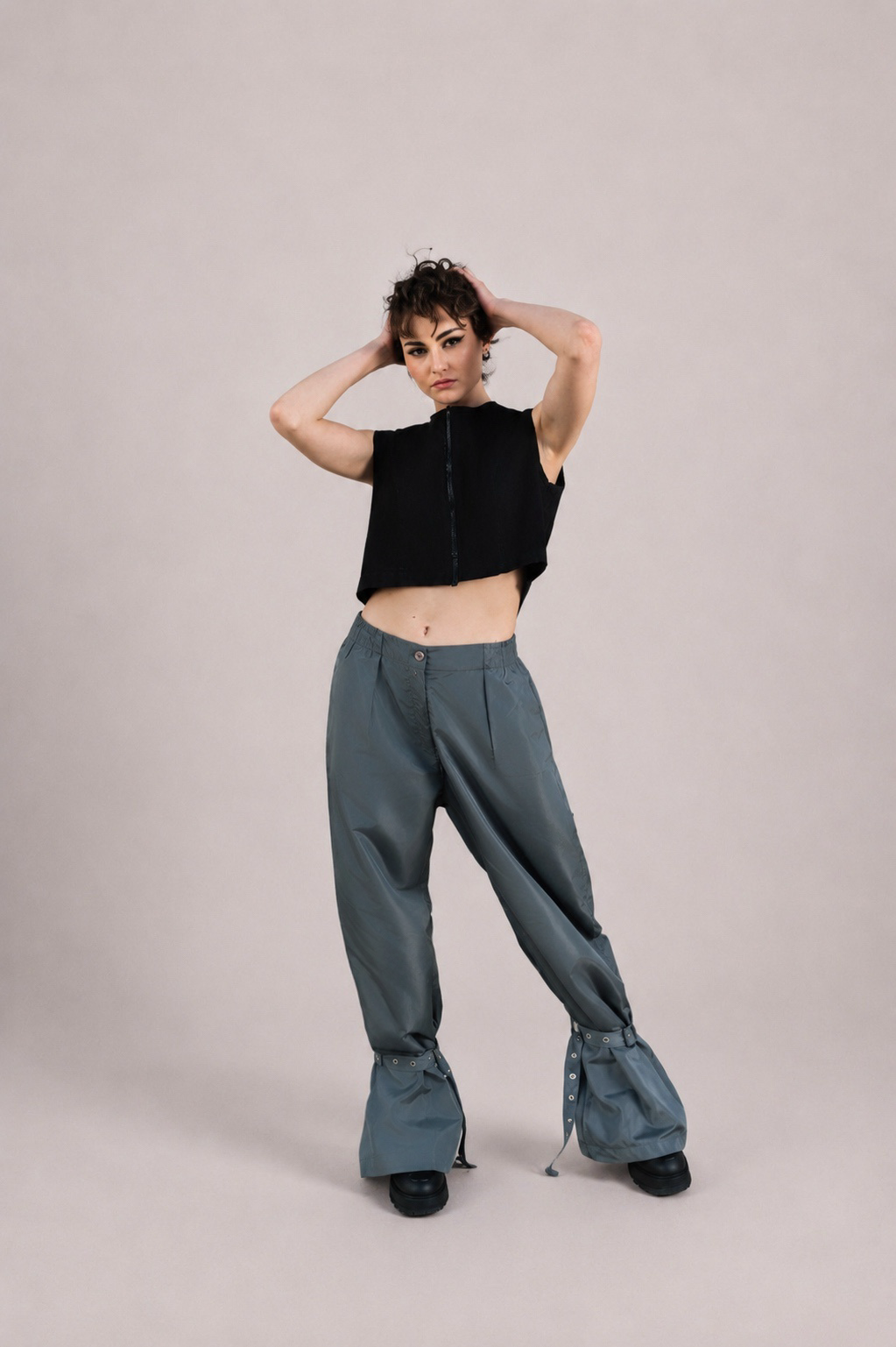 RAIN BELL PANTS IN DARK GREY