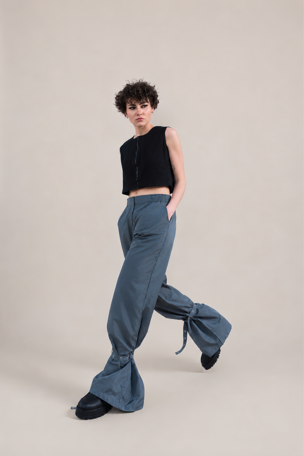 RAIN BELL PANTS IN DARK GREY