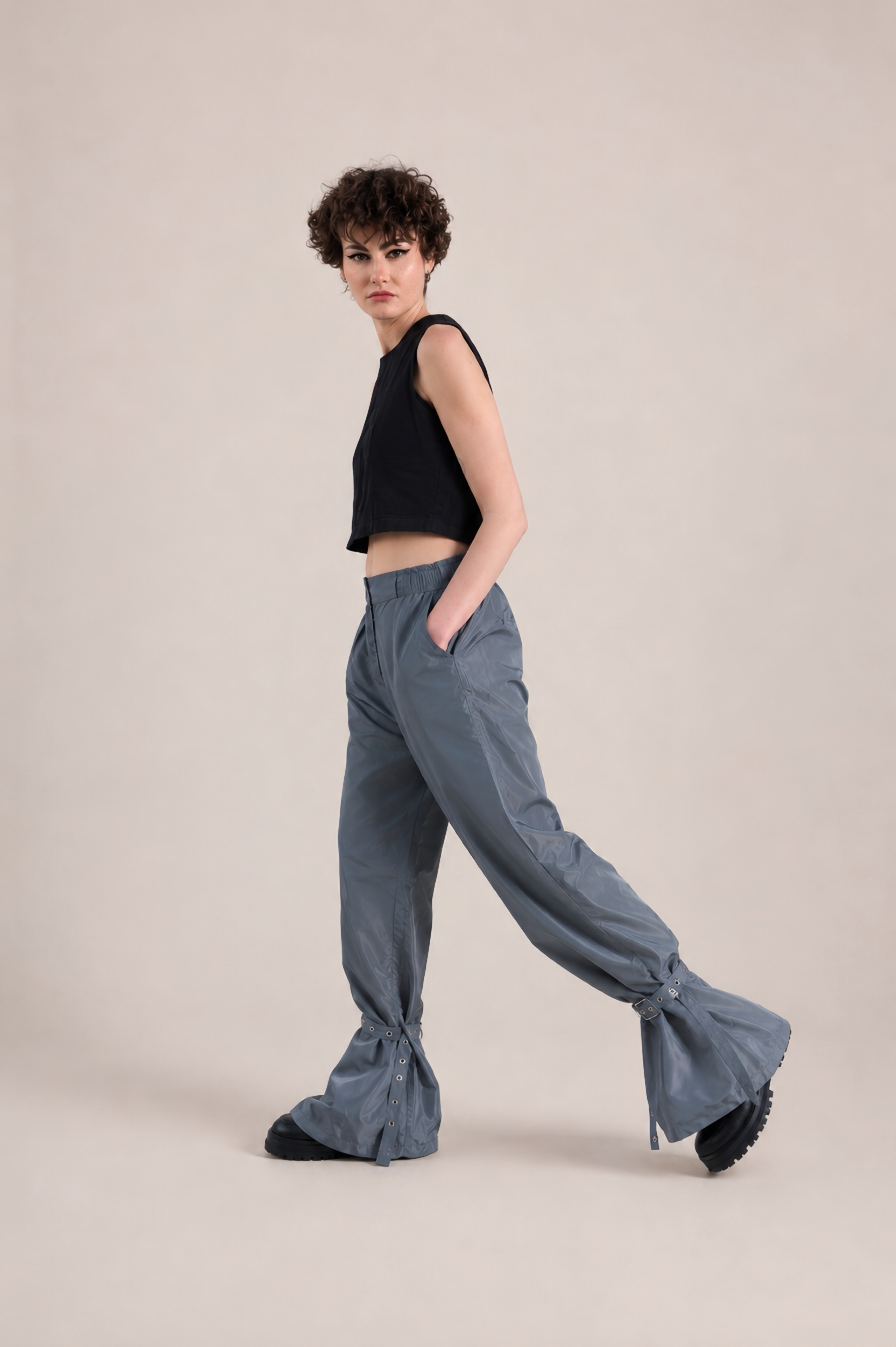 RAIN BELL PANTS IN DARK GREY