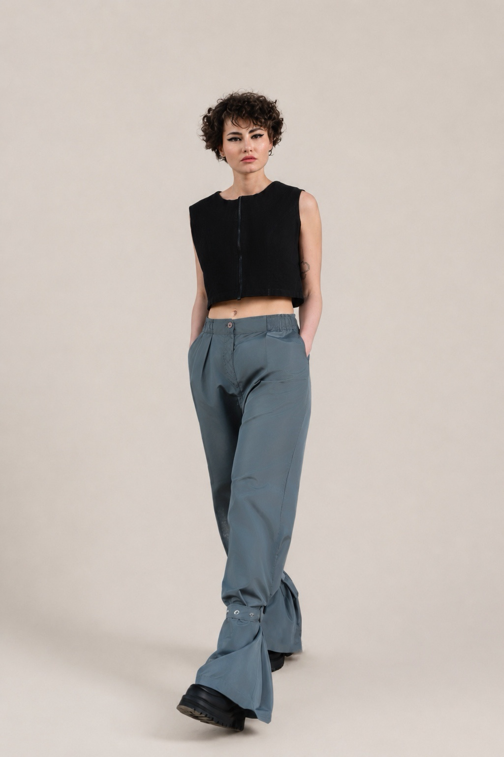 RAIN BELL PANTS IN DARK GREY