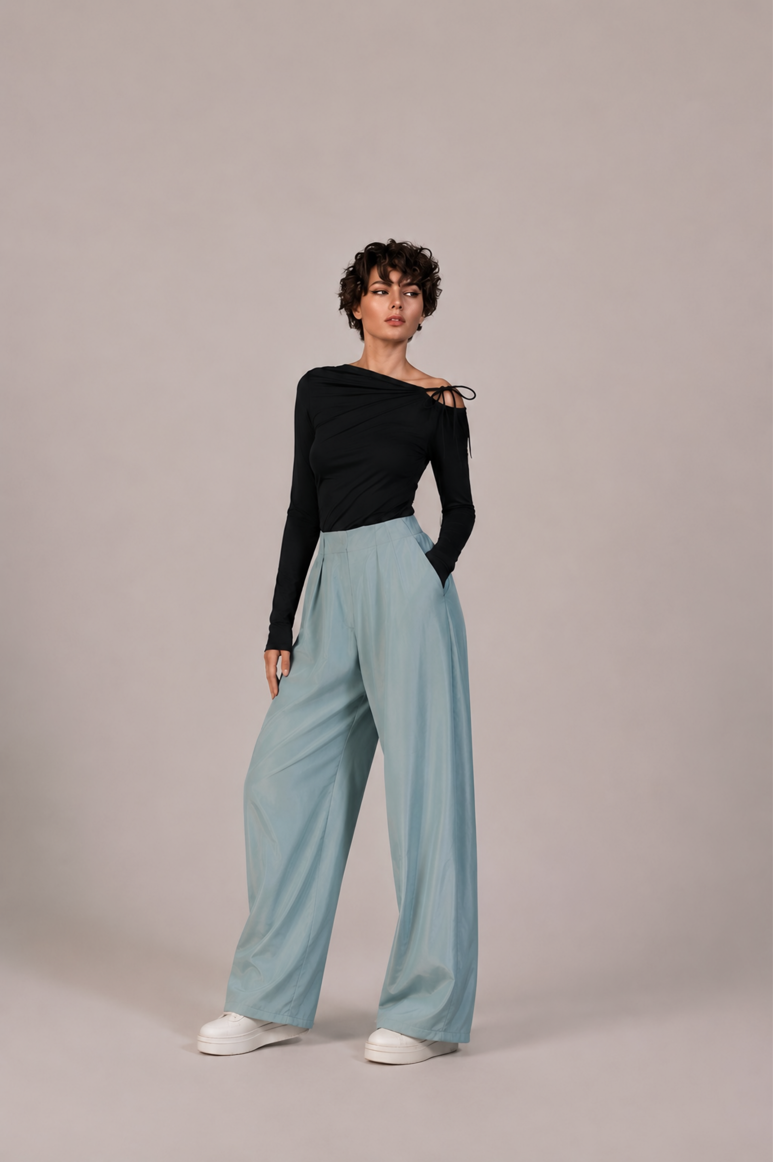 RAIN BELL PANTS IN ICE BLUE