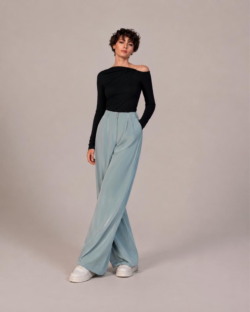 RAIN BELL PANTS IN ICE BLUE