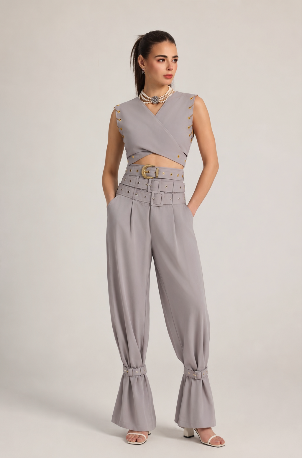 BELL PANTS IN BEIGE