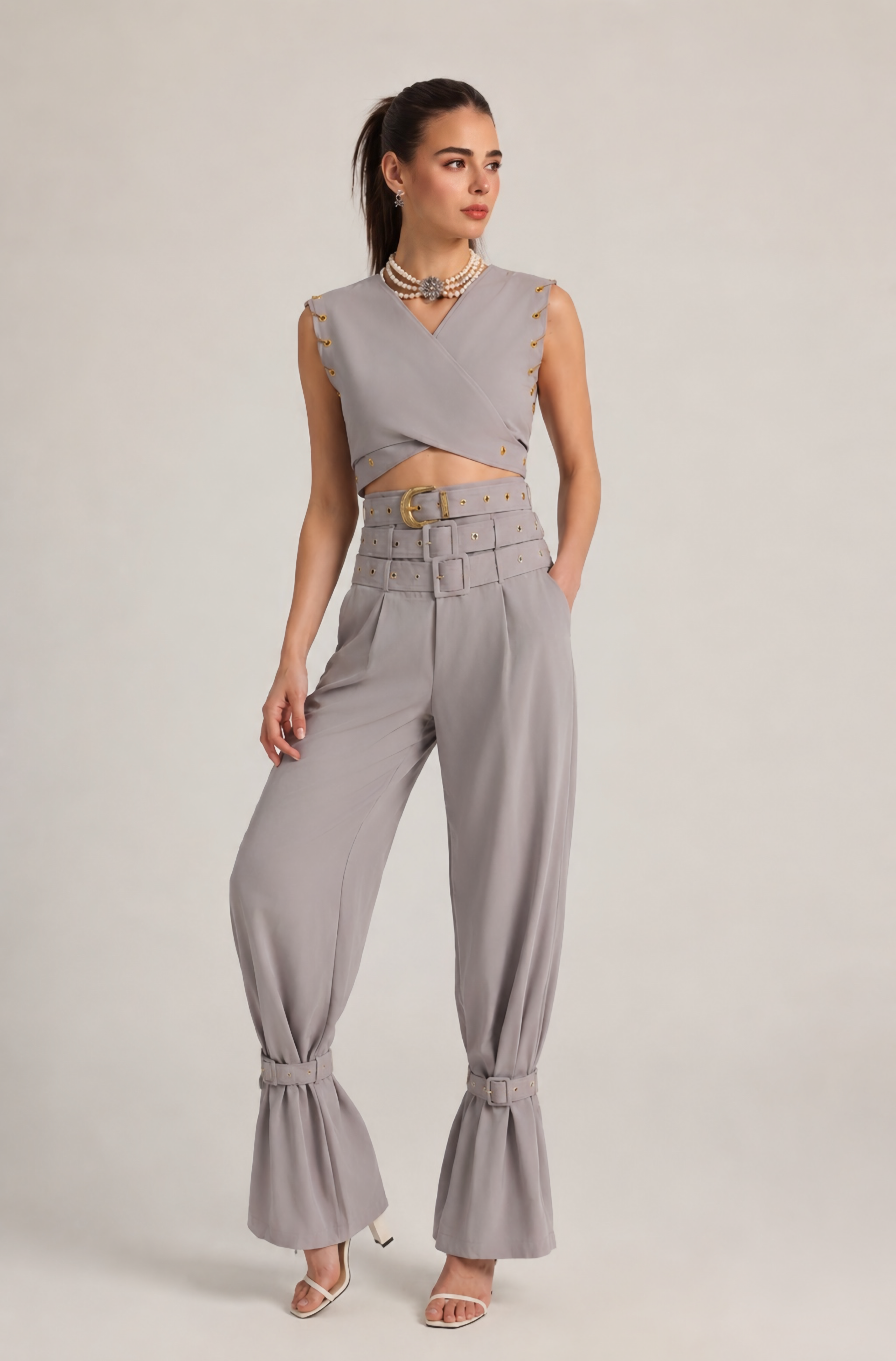 BELL PANTS IN BEIGE