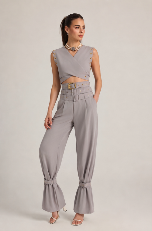 BELL PANTS IN BEIGE