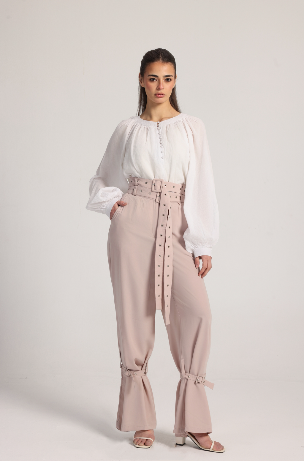 BELL PANTS IN ROSY BEIGE