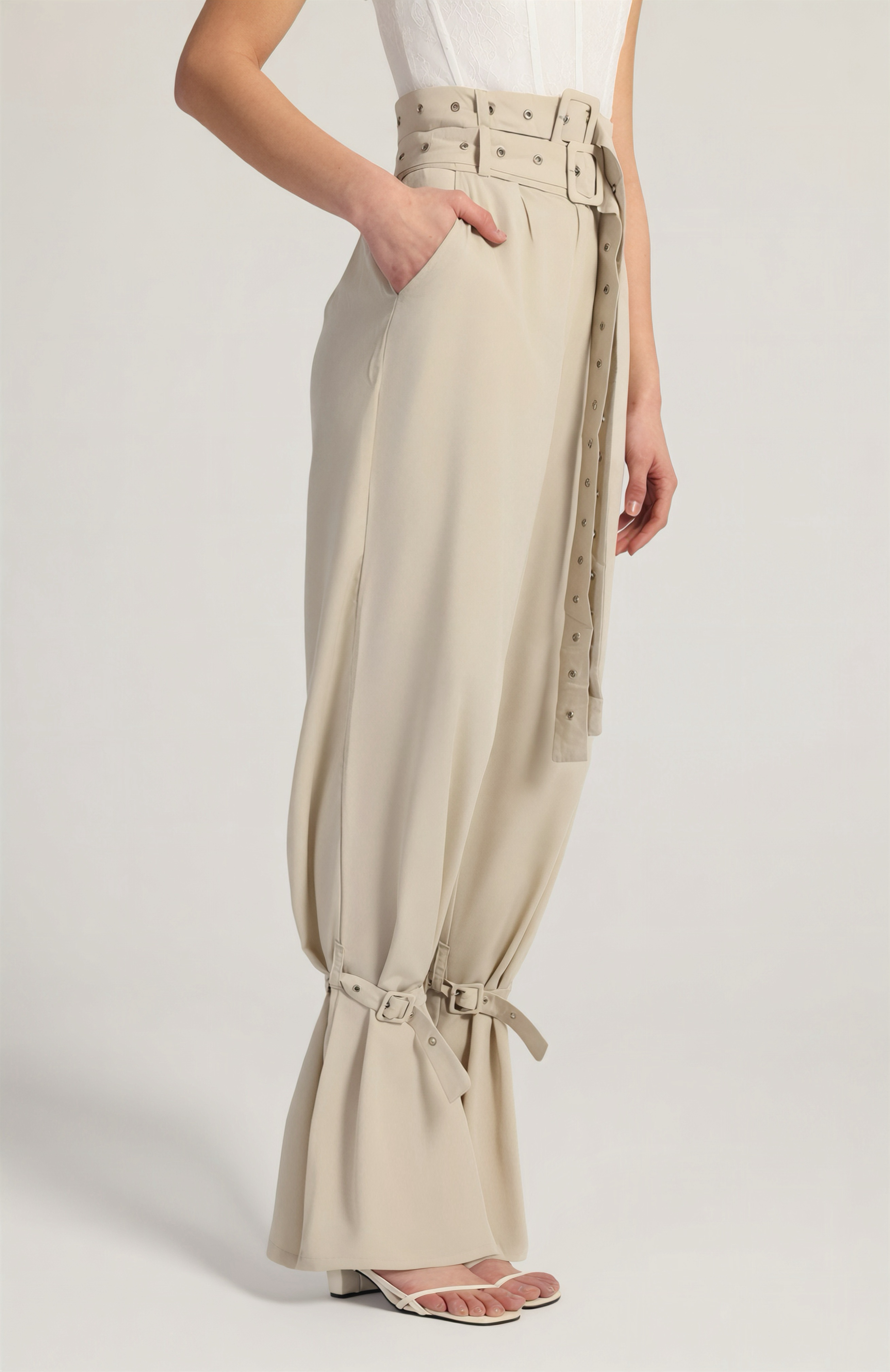 BELL PANTS IN SAND BEIGE