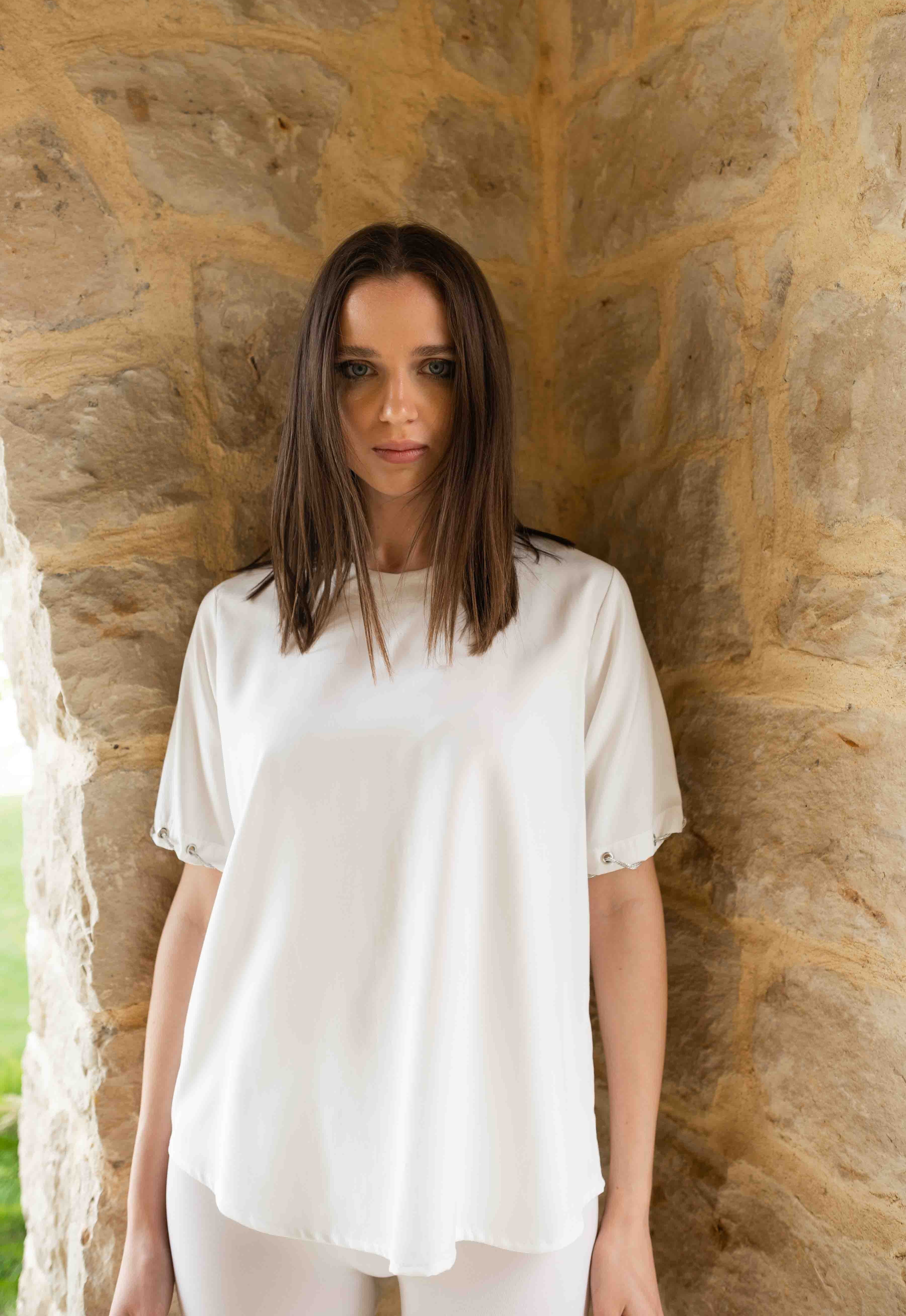 Miss 'S' cotton White T-shirt