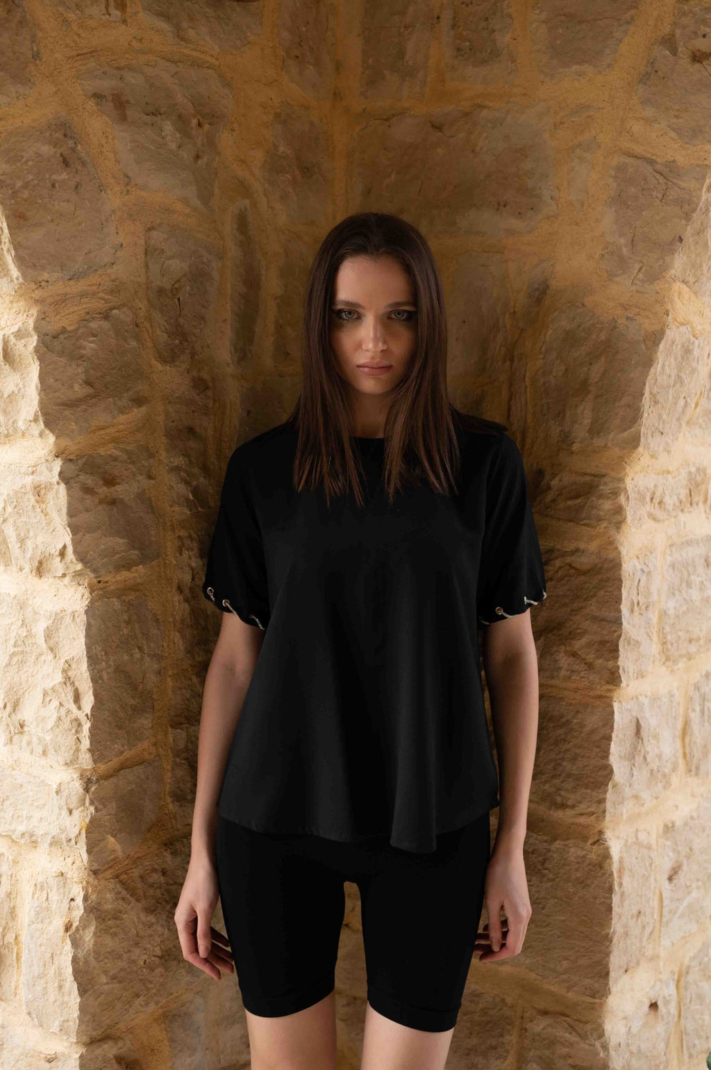 Miss 'S' cotton Black T-shirt