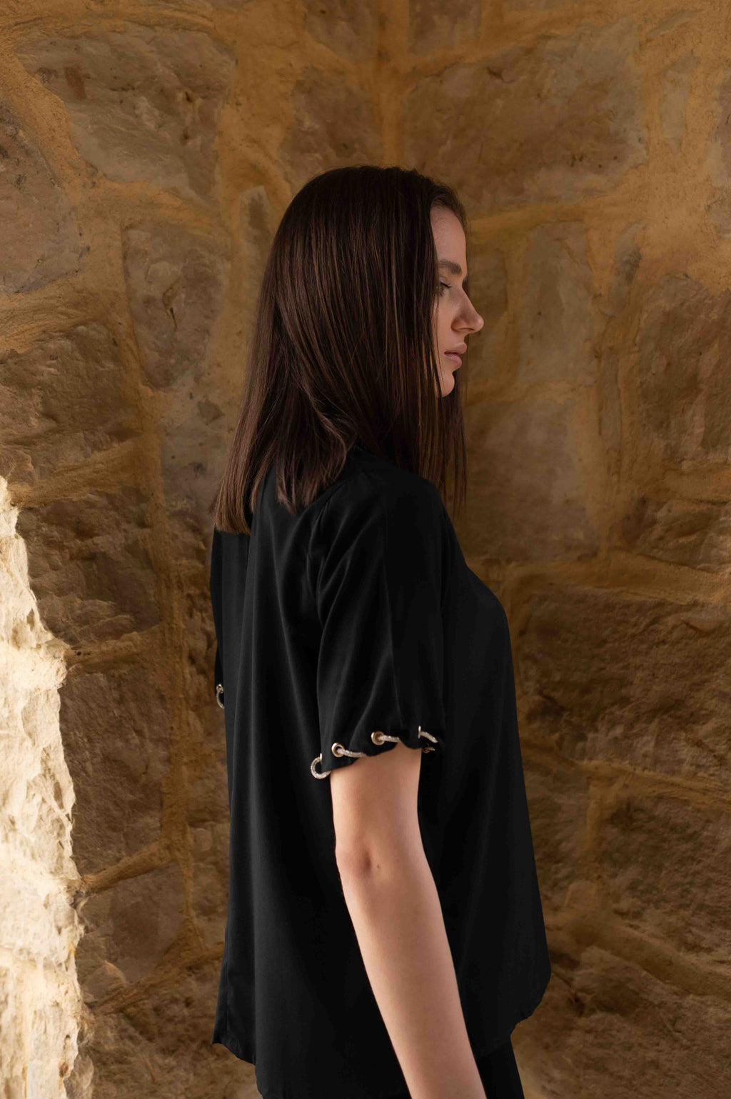 Miss 'S' cotton Black T-shirt